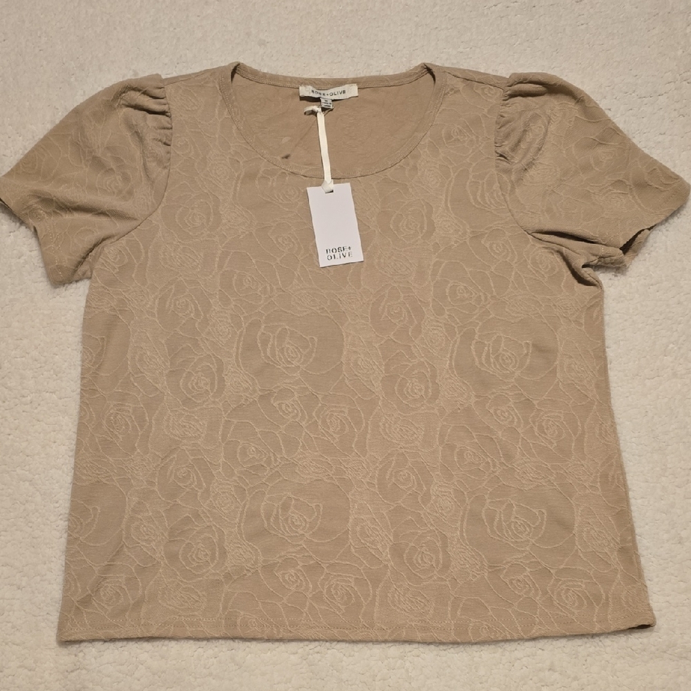 Rose & Olive Floral Textured Blouse